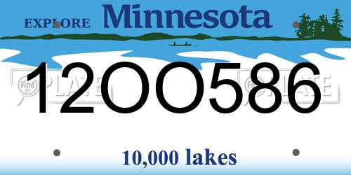 12OO586 Minnesota License Plate