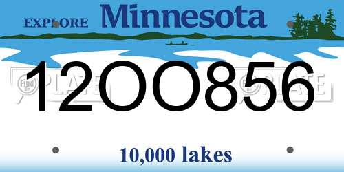 12OO856 Minnesota License Plate