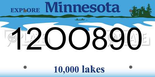 12OO890 Minnesota License Plate