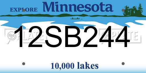 12SB244 Minnesota License Plate