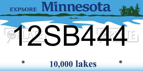 12SB444 Minnesota License Plate