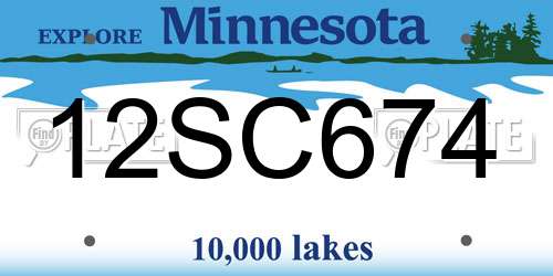 12SC674 Minnesota License Plate