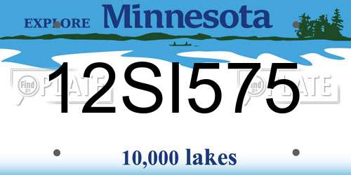 12SI575 Minnesota License Plate
