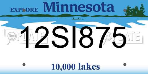 12SI875 Minnesota License Plate