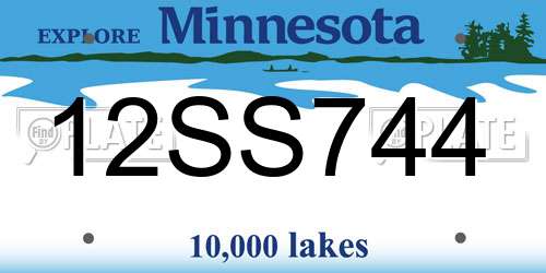 12SS744 Minnesota License Plate