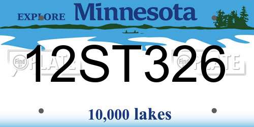 12ST326 Minnesota License Plate