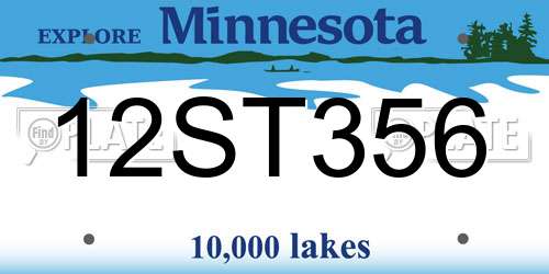 12ST356 Minnesota License Plate