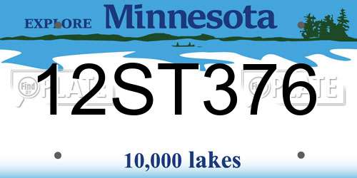 12ST376 Minnesota License Plate