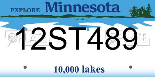 12ST489 Minnesota License Plate