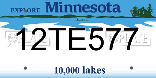 12TE577 Minnesota License Plate