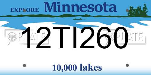 12TI260 Minnesota License Plate