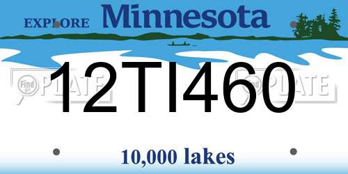 12TI460 Minnesota License Plate