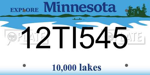 12TI545 Minnesota License Plate