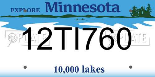 12TI760 Minnesota License Plate