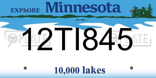 12TI845 Minnesota License Plate