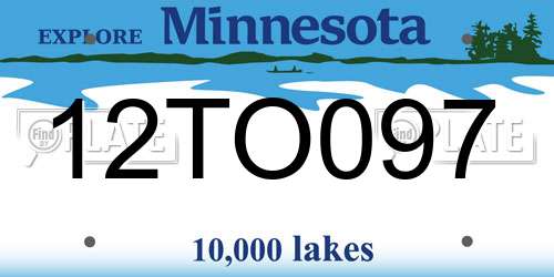 12TO097 Minnesota License Plate