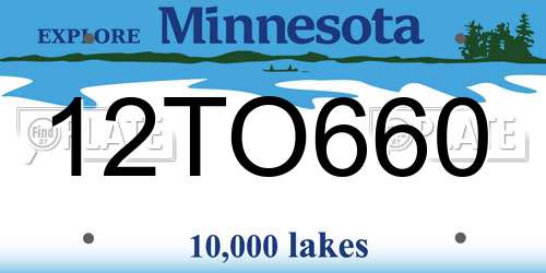 12TO660 Minnesota License Plate