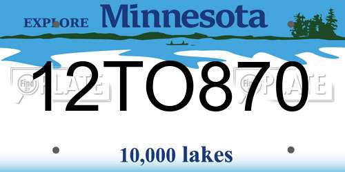 12TO870 Minnesota License Plate