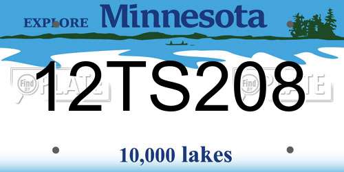 12TS208 Minnesota License Plate