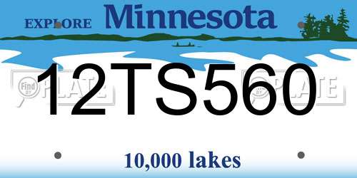 12TS560 Minnesota License Plate
