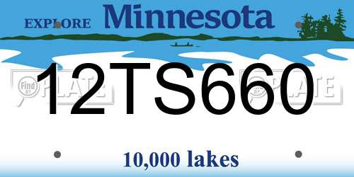12TS660 Minnesota License Plate