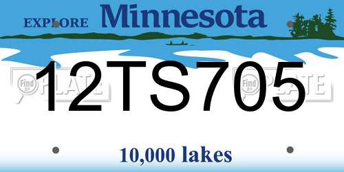 12TS705 Minnesota License Plate