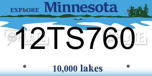 12TS760 Minnesota License Plate