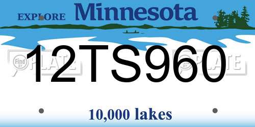 12TS960 Minnesota License Plate