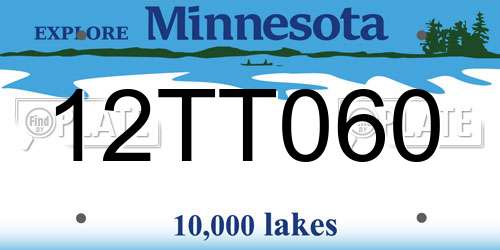 12TT060 Minnesota License Plate