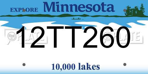 12TT260 Minnesota License Plate
