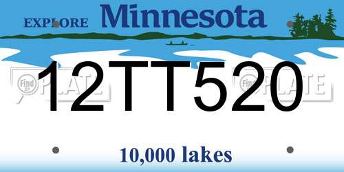 12TT520 Minnesota License Plate
