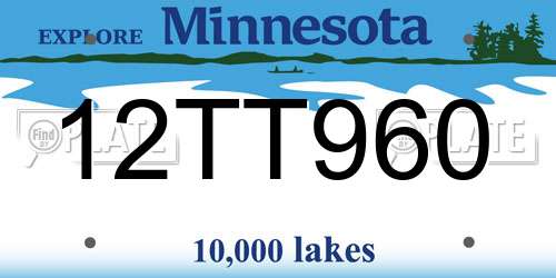 12TT960 Minnesota License Plate