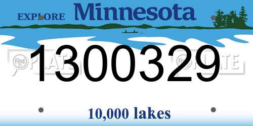 1300329 Minnesota License Plate