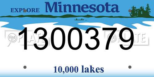 1300379 Minnesota License Plate