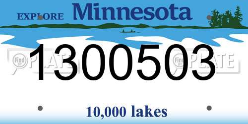 1300503 Minnesota License Plate