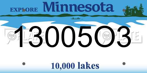 13005O3 Minnesota License Plate