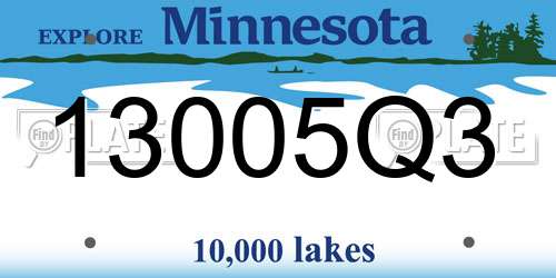 13005Q3 Minnesota License Plate