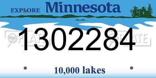 1302284 Minnesota License Plate