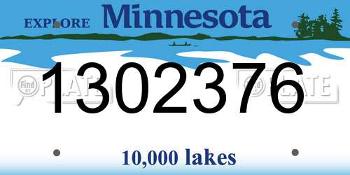 1302376 Minnesota License Plate