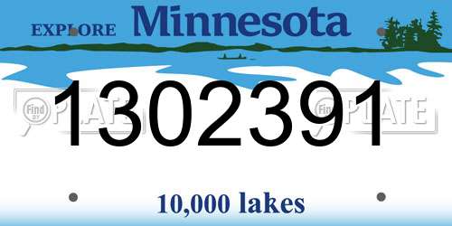 1302391 Minnesota License Plate