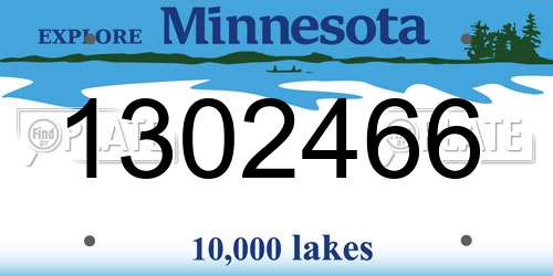 1302466 Minnesota License Plate