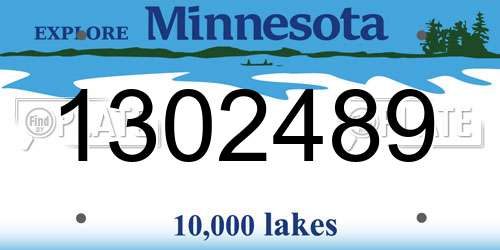 1302489 Minnesota License Plate