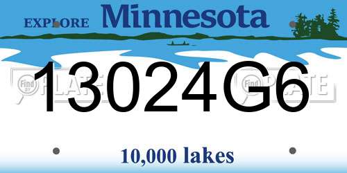 13024G6 Minnesota License Plate
