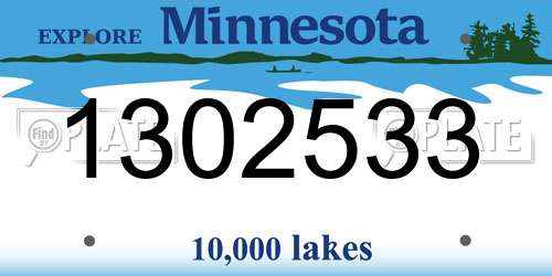 1302533 Minnesota License Plate