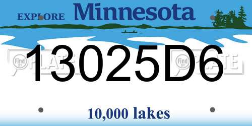 13025D6 Minnesota License Plate