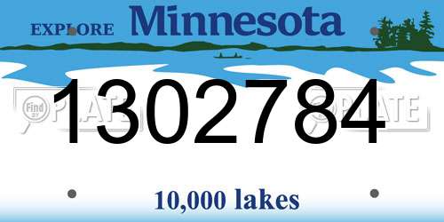 1302784 Minnesota License Plate