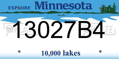 13027B4 Minnesota License Plate