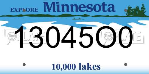 13045O0 Minnesota License Plate