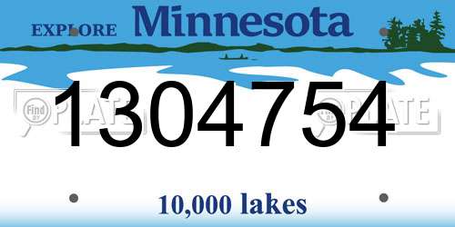 1304754 Minnesota License Plate