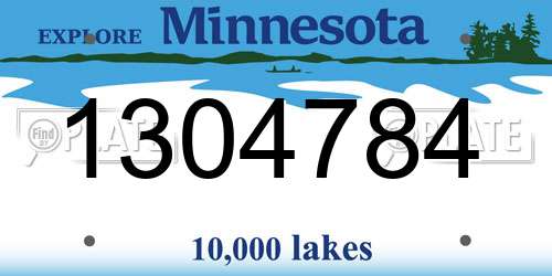 1304784 Minnesota License Plate